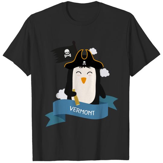 Penguin Pirate Captain from VERMONT Gift T-shirt
