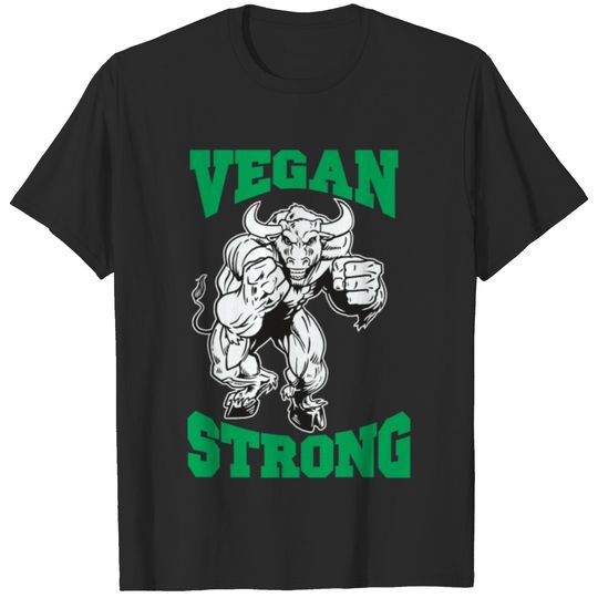 Vegan Strong Bull Plant Based Powered By Plants T-shirt