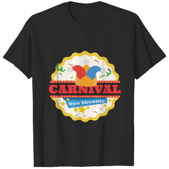 carnival now showing gift party joker fun confetti T-shirt