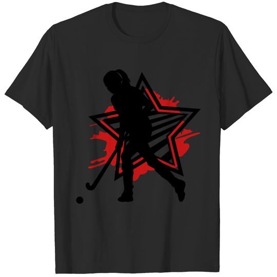Field Hockey Girl Star T-shirt