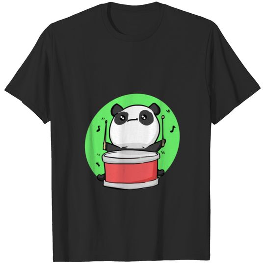 panda cute drums music gift idea T-shirt
