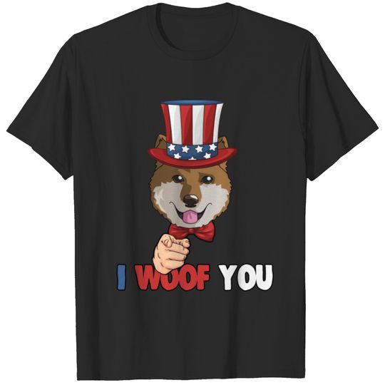 4th of July USA Indepedence day Patriotic Uncle Sam Shiba Inu Dog T-shirt