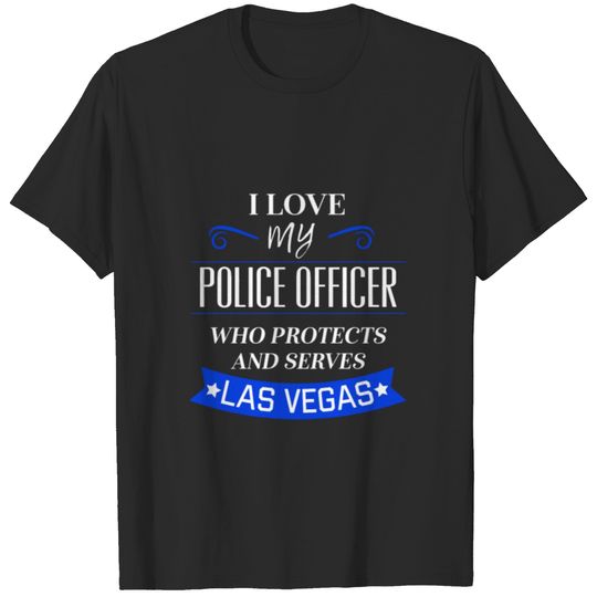 Las Vegas Police Wife Law Enforcement Family Thin Blue Line T-shirt