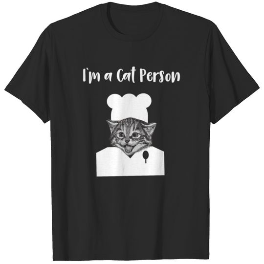 Cat Person Chef Funny Foodie Cat Lover T-shirt