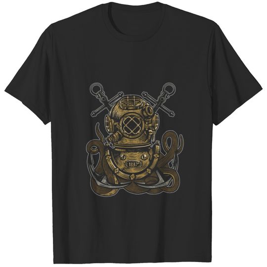 Diver and Kraken Tentacle T-shirt