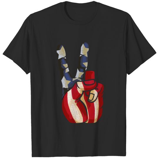 Fourth of July Patriotic American Falg Hnd 4th T-shirt