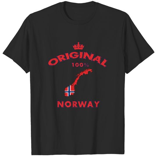 Norwegen Original 100% / National Flag / Gift T-shirt