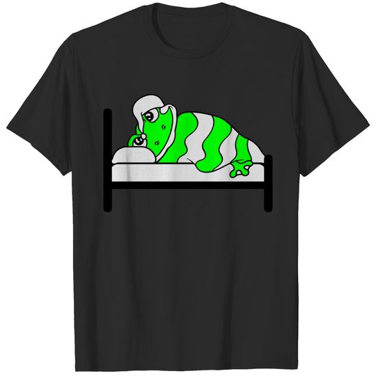 tired bed sleeping night calm relaxation frog lyin T-shirt