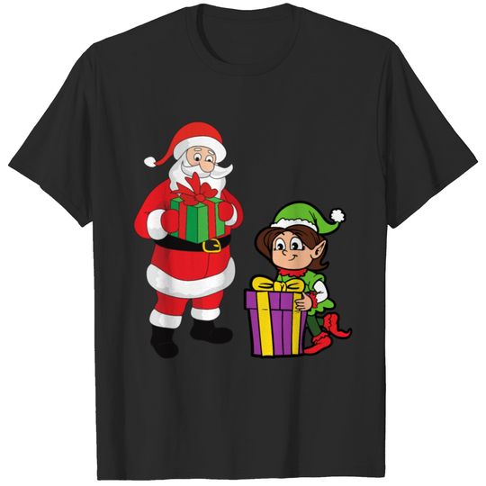 Christmas Xmas Elf Elves Santa Claus Nicholas T-shirt