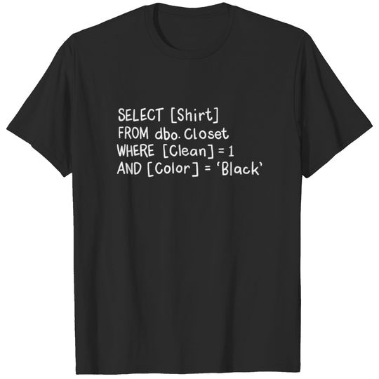 PROGRAMMING: Select Clean Black Shirt From Closet T-shirt