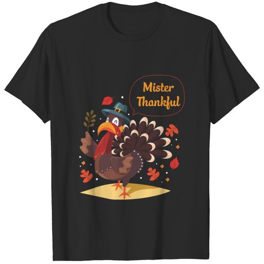 Mister Thankful Tshirt Thanksgiving Turkey For Kid T-shirt