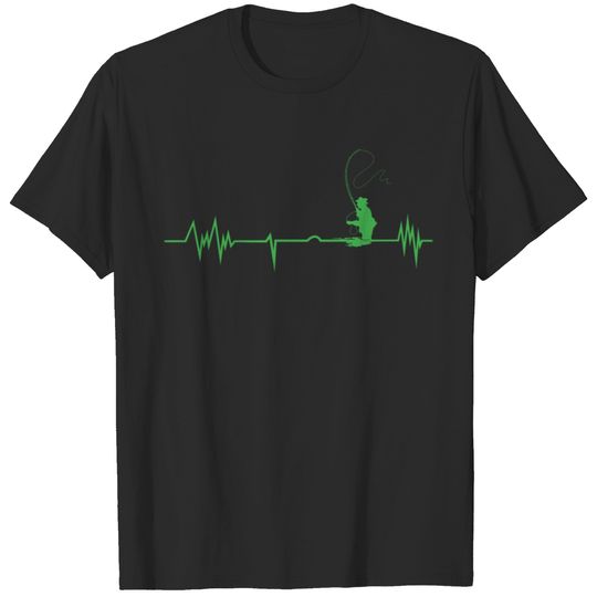 Funny Fisherman - Heartbeat Love - Cast Humor T-shirt