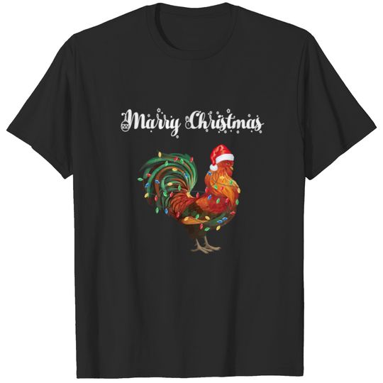 Chicken Christmas Light Shirt - Chicken Lover T-shirt
