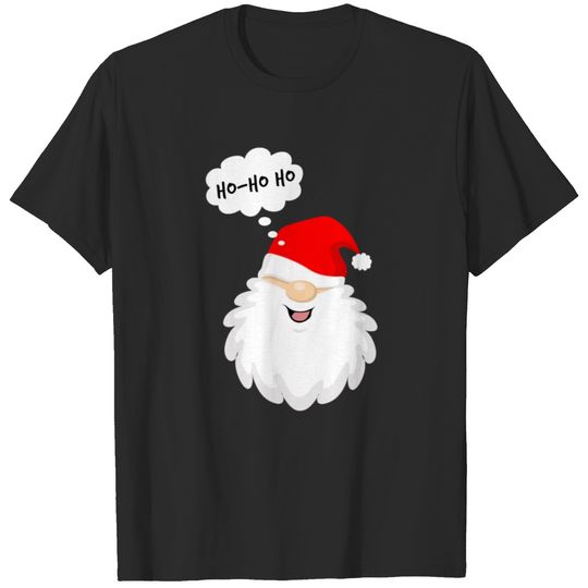 Cute Santa Claus Face Ho Ho Ho Christmas T-shirt