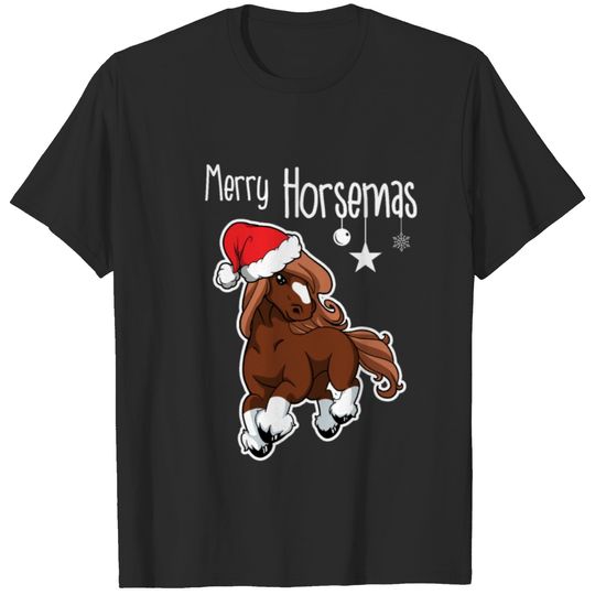 Merry Christmas Horse - Pony Riding Lover T-shirt