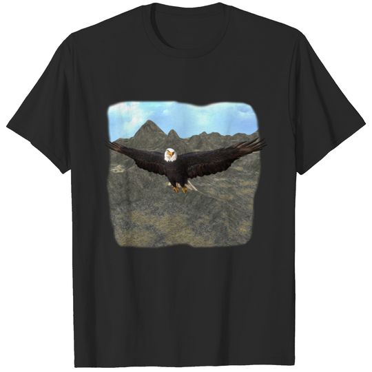 Eagle Freedom Gift Nature Mountains Present Bald T-shirt