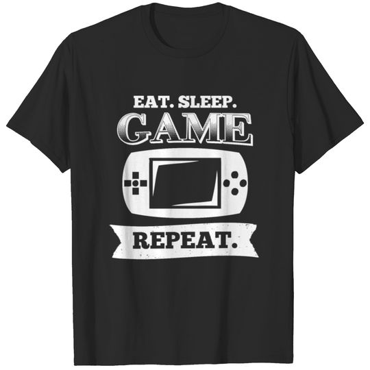 Eat Sleep Game Repeat Gamer Geschenk Computerspiel T-shirt