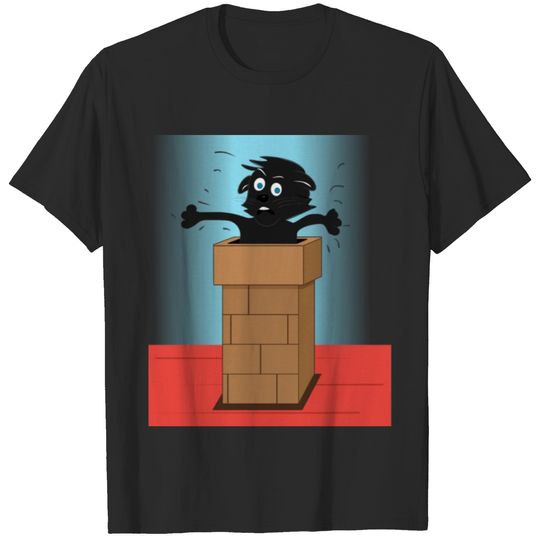 Cat In Black T-shirt