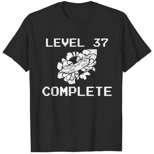 Level 37 Complete 37 Birthday Gamer Gaming T-shirt