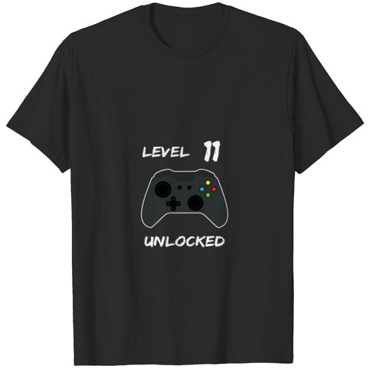 11 years Level Unlocked Birthday Games Nerd RPG T-shirt
