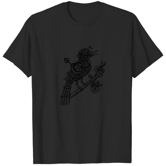 Steampunk Songbird Drawing w/Wind Up Key T-shirt