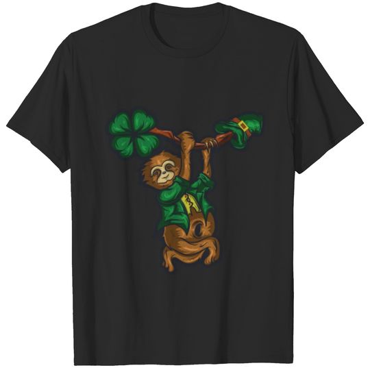 Leprechaun Sloth St. Patrick's Day Irish Shamrock T-shirt