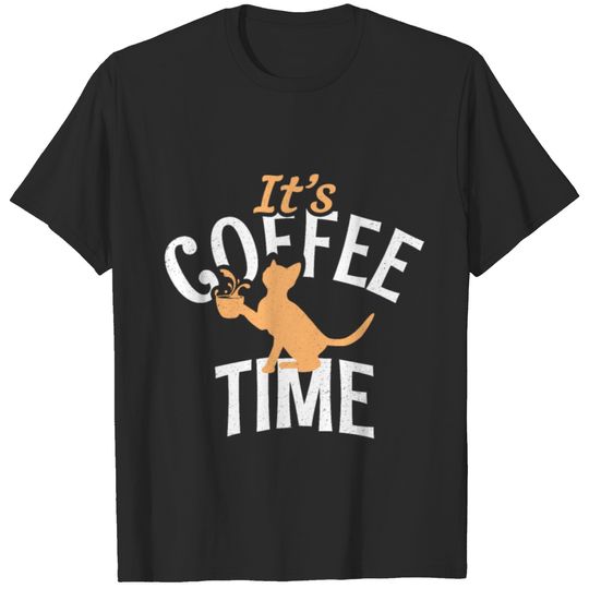 It's coffee time - Sweet cat with coffee cup T-shirt