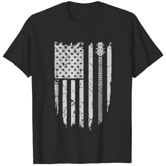American Flag Patriotic Guitarist Guitar T Shirt T-shirt