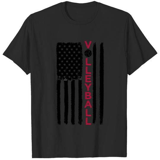 American Grunge Flag Volleyball T-shirt
