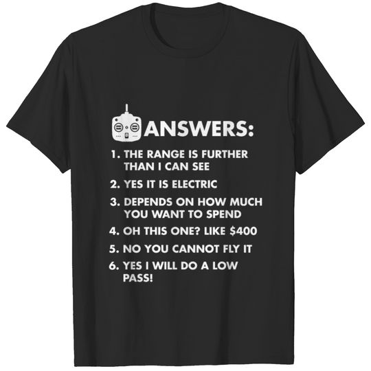Rc Airplane Funny Questions T-shirt