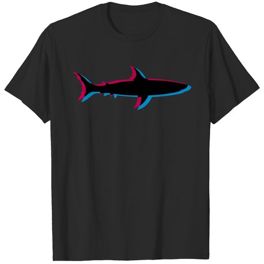 colorful shark 3d colors swimming diving water und T-shirt
