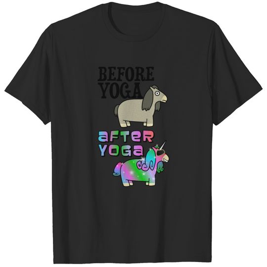 Yoga horse unicorn rainbow T-shirt