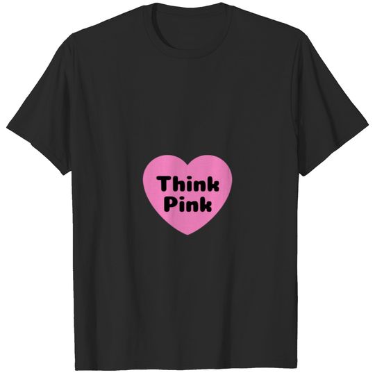Pink girls thinking breast cancer pink women heart T-shirt