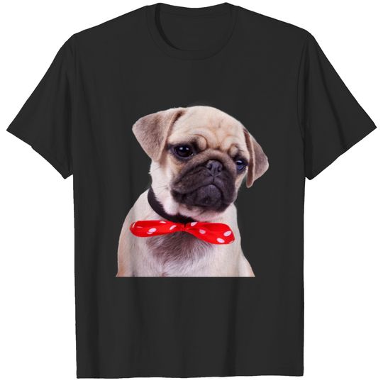 Pug in Red Bowtie T-shirt