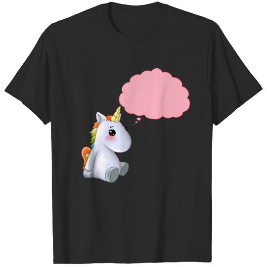 Cute Unicorn With Speech Bubble For Your Text Gift T-shirt