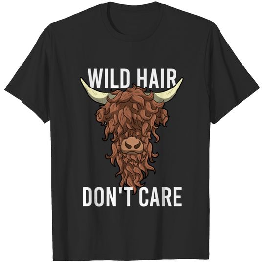 Wild Hair Don't Care Hipster Hairstyles Gift Cow T-shirt