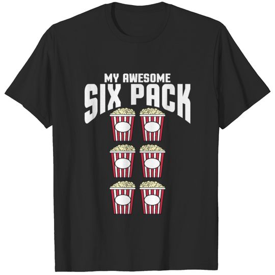Sixpack Popcorn Sport Kino Bauch Gift Idea T-shirt