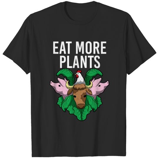 Eat More Plants Funny Vegan Vegetarian Veggie Gift T-shirt