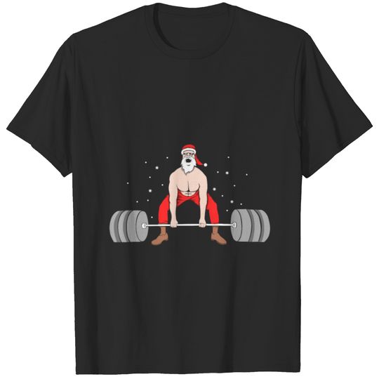 Deadlifting Santa Deadlifter Gift Strongman T-shirt