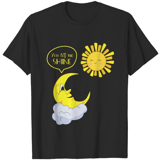 Moon And Sun Outer Space Design Cool Gift Idea T-shirt