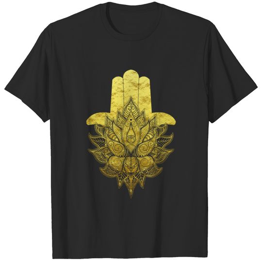 Hamsa hand flower of life mandala om symbol T-shirt