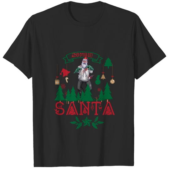 Merry Christmas Santa Claus Zombie Design T-shirt