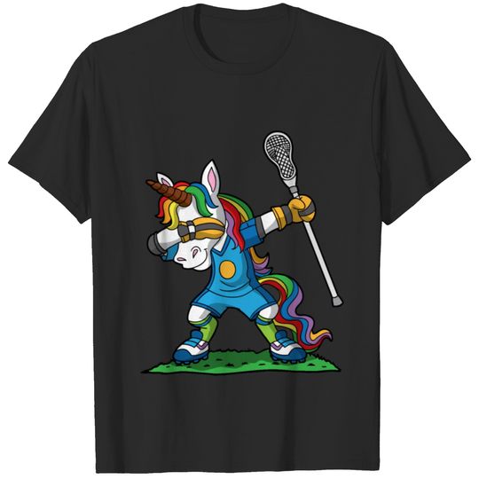 Dabbing Unicorn Lacrosse Player T-shirt