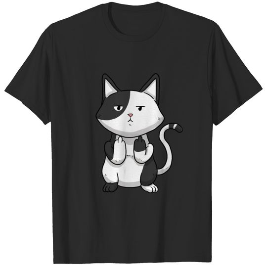 Cat middle finger T-shirt
