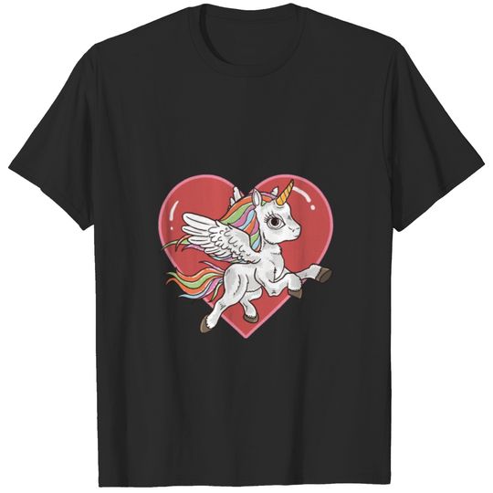 Heart Unicorn Valentines Day Hearts Day Love Gift T-shirt