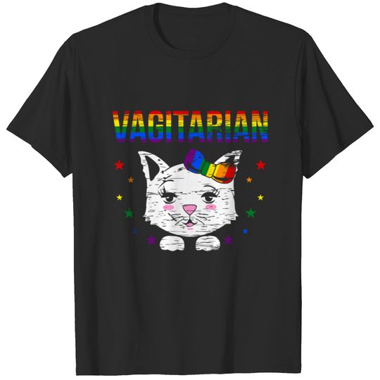 Vagitarian Cat Pride Lgbt Cat Funny Lesbian T-shirt