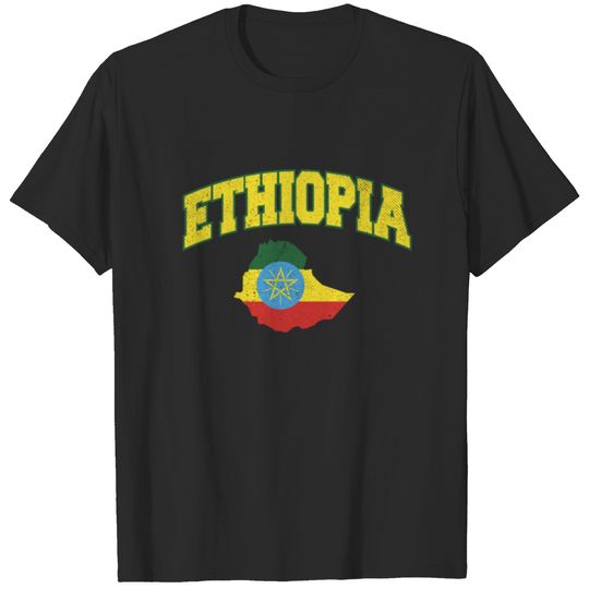 Ethiopia Map Flag Design T-shirt