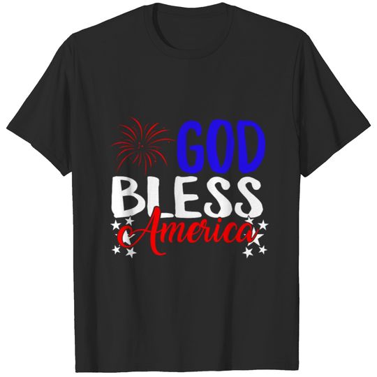 God Bless America USA American Flag 4th of July T-shirt