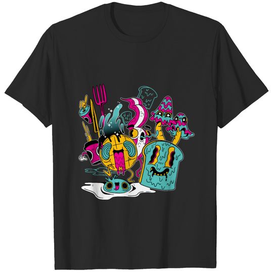psychedelic breakfast T-shirt