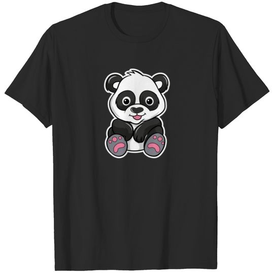 Cartoon Panda Illustration T-shirt